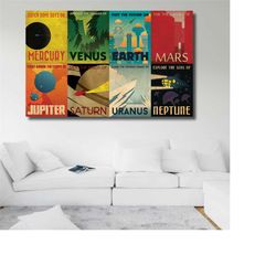 nasa canvas space travel style retro vintage canvas