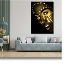 vibrant african women canvas wall art, african woman