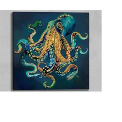 octopus contemporary canvas wall art | luxury wall