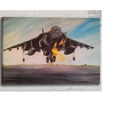 av-8 harrier canvas painting print watercolor artwork |