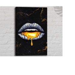 dollar lip canvas wall art | 100 dollars