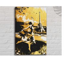 ballerina dancing in paris wall art | ballerina