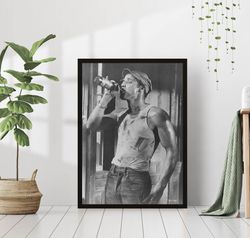 marlon brando drinking beer vintage old black and white photography canvas print poster framed the godfather gangster mo