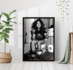 ozzy osbourne bathroom toilet poster black sabbath vintage black and white funny restroom photography comedy art decor c