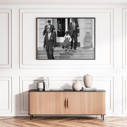 ruby bridges black and white photography canvas print poster frame wall art girl decor feminism gift black history afric