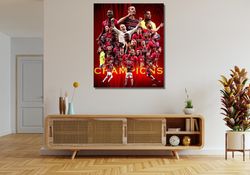 ac milan champions serie a 2022 ready to hang canvas,serie a wall art,gift for kids,football poster,ac milan poster,mila