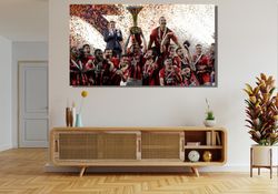 ac milan champions serie a 2022 ready to hang canvas,serie a wall art,gift for kids,football poster,ac milan poster,mila