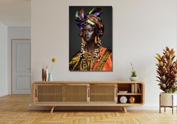 african black woman make up ready to hang canvas,american indian art indian woman canvas print indian wall art native in