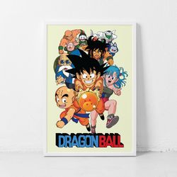 dragon ball anime movie poster classic retro rock vintage wall art print decor canvas poster