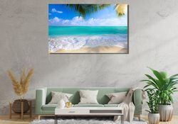 tropical island beach ocean ready to hang canvas,extra large art canvas beach wall art beach canvas art ocean canvas sea