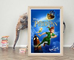 peter pan (1953) movie tv poster wall art  2023 minimalist movie poster  high quality canvas cloth poster  peter pan ani