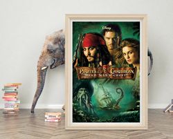 pirates of the caribbean dead man's chest poster wall art  high quality canvas cloth  pirates of the caribbean classic p