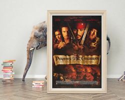 pirates of the caribbean the curse of the black pearl poster wall art  high quality canvas cloth  pirates of the caribbe