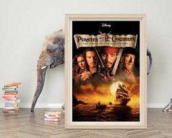 pirates of the caribbean the curse of the black pearl poster wall art  high quality canvas poster  classic movie poster