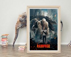 rampage movie poster print  2023 minimalist movie poster  high quality canvas cloth film poster for gift  a1a2a3a4a5