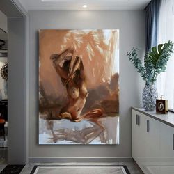 naked woman painting print, naked woman wall art, bedroom canvas art, sensual photo wall decor, sensual photo art canvas