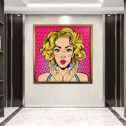 pop art wall art, comic pop art, woman wow, canvas print decor, woman wall art, lip wall decor, pop art print.jpg