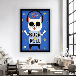 rocker boy canvas, kids room funny canvas print, rock and roll canvas, cute baby room decor, kids room gift 1.jpg