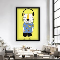 rocker boy canvas, kids room funny canvas print, rock and roll canvas, cute baby room decor, kids room gift.jpg