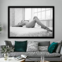 sensual painting, abstract nude canvas, erotic nudity print, sexy body decor, sexy wall print, nude woman, nude canvas,