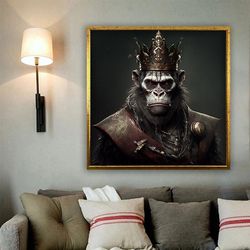 surreal monkey painting, king monkey art, zombie monkey portrait, monkey wall art 1.jpg