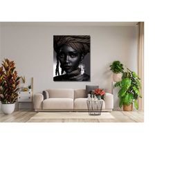african woman canvas print,african woman wall art,african american