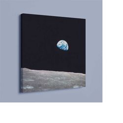 earthrise nasa photography canvas, printed canvas of earth