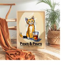 paws & pours whisky poster - est 1866