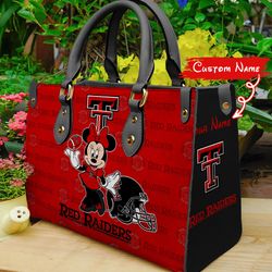 ncaa texas tech red raiders minnie women leather hand bag