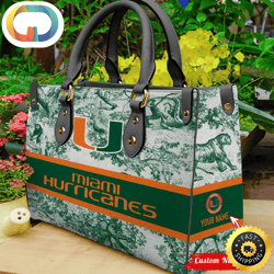 ncaa miami hurricanes women leather hand bag