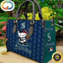 seattle mariners kitty women leather hand bag