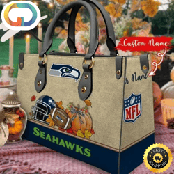 seattle seahawks autumn women leather hand bag