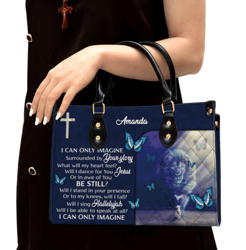 personalized i can only imagine unique leather handbag, women leather handbag, christian gifts, gift for her