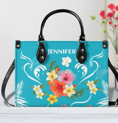 Personalized Tropical Print Handbag, Personalized Purse, Vacation Handbag, Travel Purse, Summer Handbag
