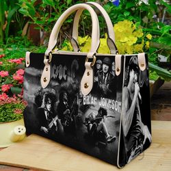 brian johnson leather bag, women leather hand bag, brian johnson singer leather handbag, brian johnson handbag for fan