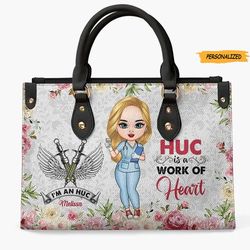 personalized leather bag, nurses day, birthday gift for nurse, a work of heart, gift for nurse, custom nurse, funny