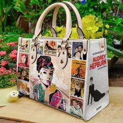 audrey hepburn leather handbag gift for women, audrey hepburn leather handbag for fans