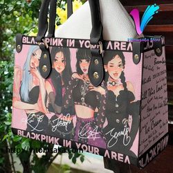 blackpink leather bag handbag cutom, blackpink leather handbag for fans