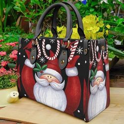 christmas leather bag handbag, merry christmas leather handbag, christmas leather handbag gift for women