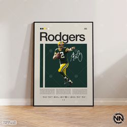 aaron rodgers poster, green bay packers print, nfl poster, sports poster, nfl fans, football poster, nfl wall art, sport