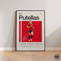 alexia putellas poster, spanish woman footballer, barcelona, sports poster, football player poster, soccer wall art, spo