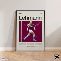 alisha lehmann poster, uswnt poster, aston villa poster, sports poster, football player poster, soccer wall art, sports