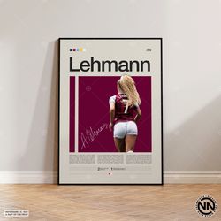 alisha lehmann poster, uswnt poster, aston villa poster, sports poster, football player poster, soccer wall art, sports