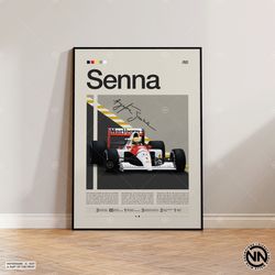 ayrton senna poster, formula one poster, f1 racing poster, motorsports, formula 1 poster, formula 1 gifts, car poster, s