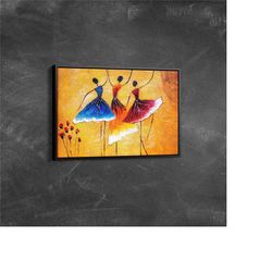 african dance art woman, vintage ballerina girls art