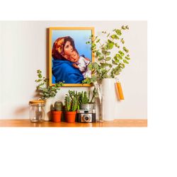 virgin mary and jesus canvas, jesus canvas, christian