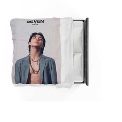 bts jungkook seven plush blanket,jungkook photo blanket,custom gift