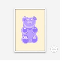 preppy wall decor gummy bear instant download, y2k