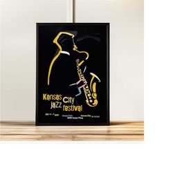 kansas city jazz festival poster | saxophone -