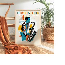 tokyo jazz club poster - saxophone giclee reproduction